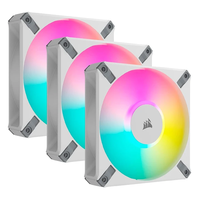 Corsair iCUE AF120 RGB Elite - Kit di 3 Ventole PWM, Otto LED RGB su Ogni Ventola, Tecnologia AirGuide, Controller iCUE Lighting Node Core Incluso