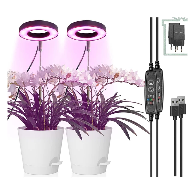 Lampe Plante Croissance Spectre Complet - Réglable en Hauteur - Minuterie 3912h - 10 Luminosités - 3 Modes Lumière