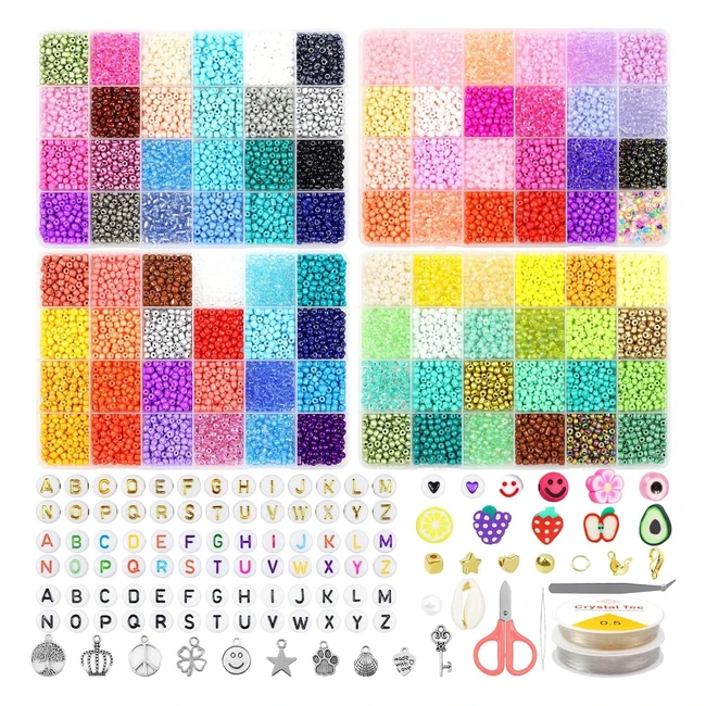 Kit de perles pour bracelet hyhjmisty 96 couleurs 4mm - 12000pcs de perles de ro