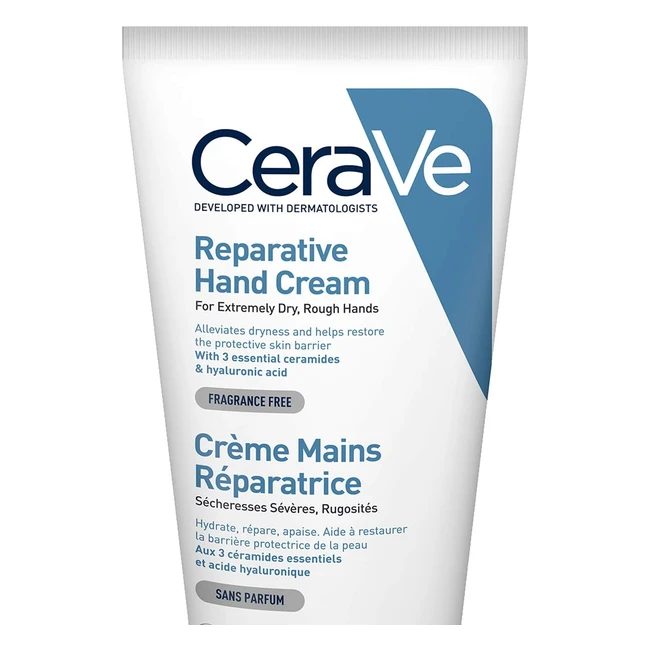 CeraVe Reparative Hand Cream 50ml | Dry & Rough Hands | Glycerin & 3 Essential Ceramides