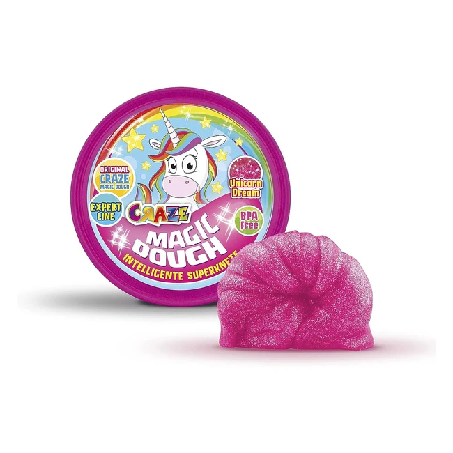 Magic Dough Superknete für Kinder - Expert Intelligente Pink Rosa Knete Einhorn Kinderknete 70g Dose 35306