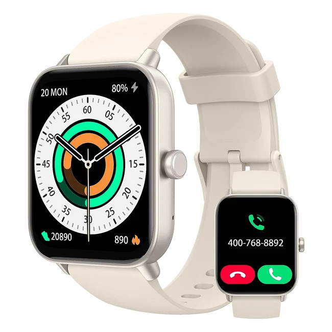 Montre Connectée Kalinco avec Alexa Intégré - 18 Smartwatch avec Appel Bluetooth, Podomètre, Fréquence Cardiaque, Sommeil, Spo2 - 100 Modes Sportifs - Pour Android iOS