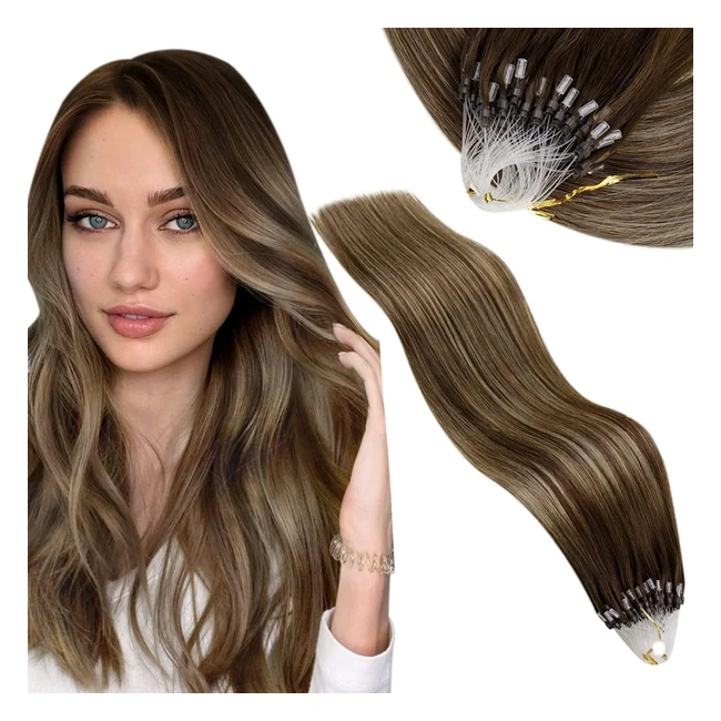 Estensioni capelli veri Vivien 40cm 50g 4274 - Balayage castano medio con biondo miele