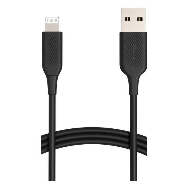Amazon Basics Verbindungskabel Lightning auf USB-A MFI-zertifiziertes Ladekabel für iPhone Schwarz 0,9m