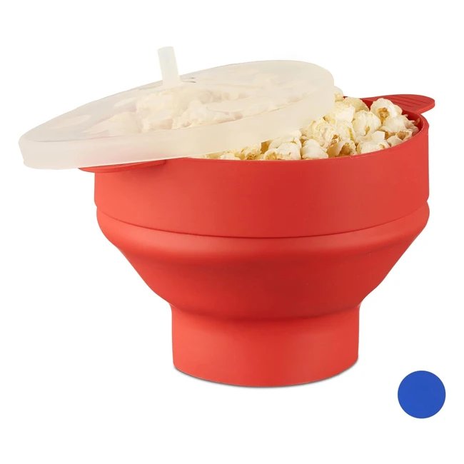 Popcorn Maker Silicone Microonde Pieghevole Relaxdays 1002175947 Rosso