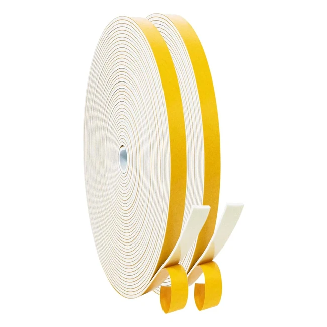 Adhesive Weather Stripping Foam Tape 6mmb x 15mmd20m - Draught Excluder Foam Str