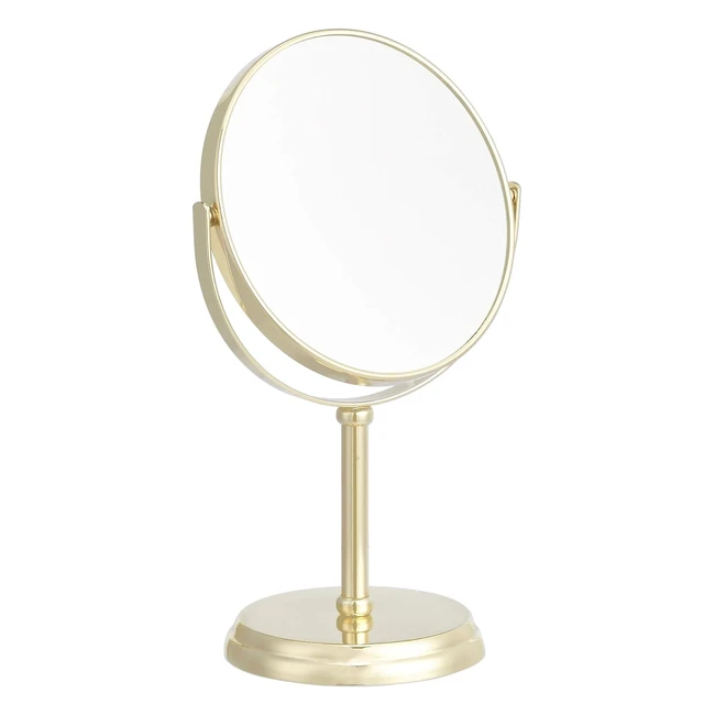 Amazon Basics Gold Kosmetikspiegel 1x5x Vergrerung - Hochwertiger Spiegel f