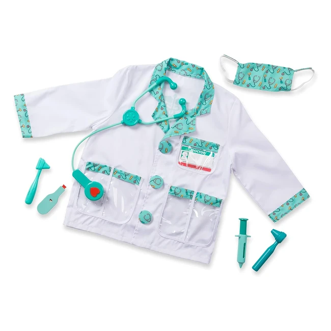 Melissa  Doug Doctor Roleplay Costume Set - Dress Up and Play