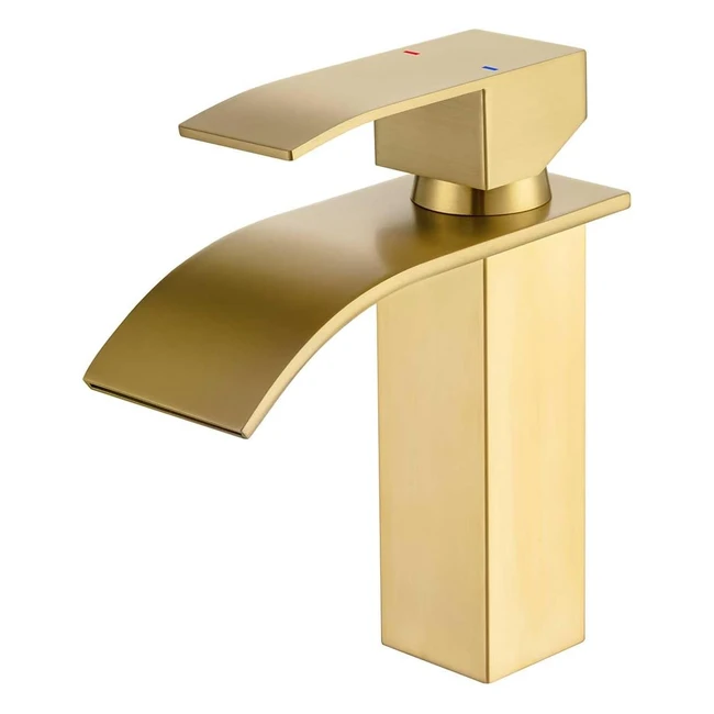 Grifo lavabo en cascada oro monomando acero inoxidable 304 diseño elegante