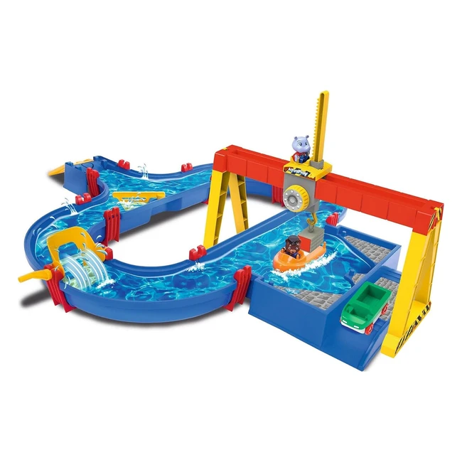 Aquaplay Containerport Wasserbahn mit Kranarm und Spielfunktionen