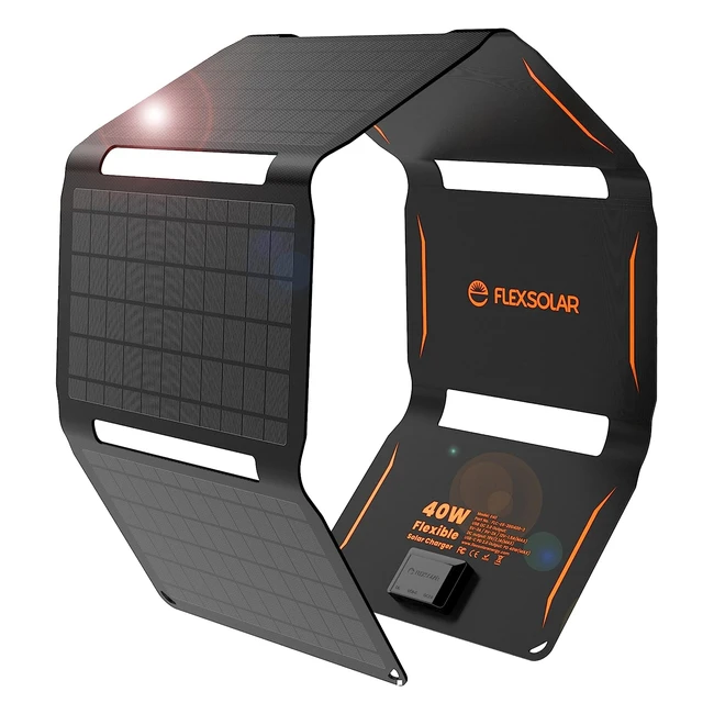Panel Solar Porttil 40W IP67 - Cargador Solar con USB QC 30 - Carga Rpida -