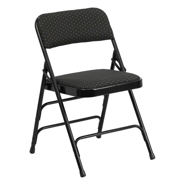 Flash Furniture Padded Folding Chair Set of 4 - Black Patterned Fabric - Sturdy 