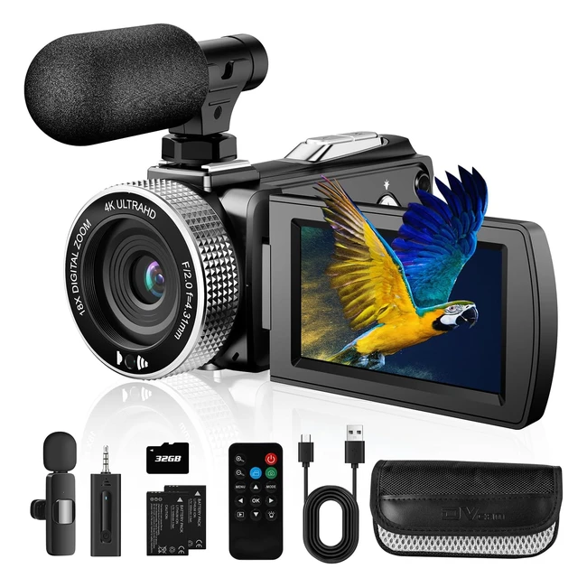 VMOTAL 4K Video Camera 48MP Photo 4K 60fps Recorder for Vlogging YouTube with 2 