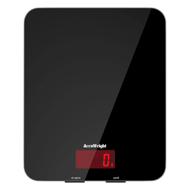 Accuweight 201 Digital Kitchen Scales - Backlit LCD Display - Multifunctional Weighing Scale