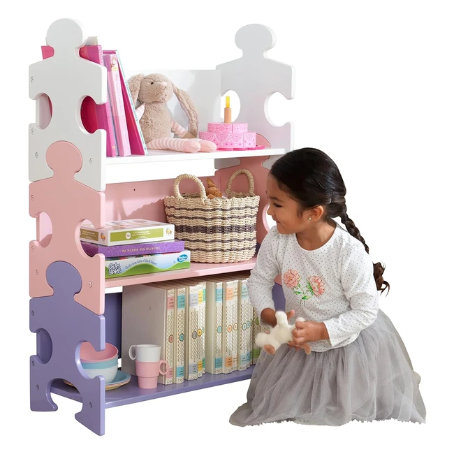 Scaffale Portaoggetti Libreria Puzzle Pastello - Kidkraft 14415