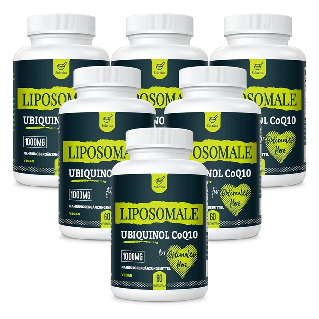Ubiquinol Végétalien Liposomal CoQ10 1000 mg - Antioxydant Puissant pour le Cœur - Pack de 6