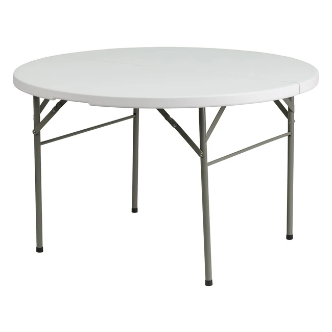 Flash Furniture 48RND Plastic Bifold Table Granite White - Easy to Use  Transpo