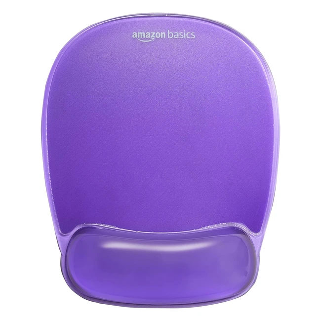Amazon Basics Gel Wrist Rest Mouse Pad - Purple, Ergonomic Design, Stain & Water Resistant