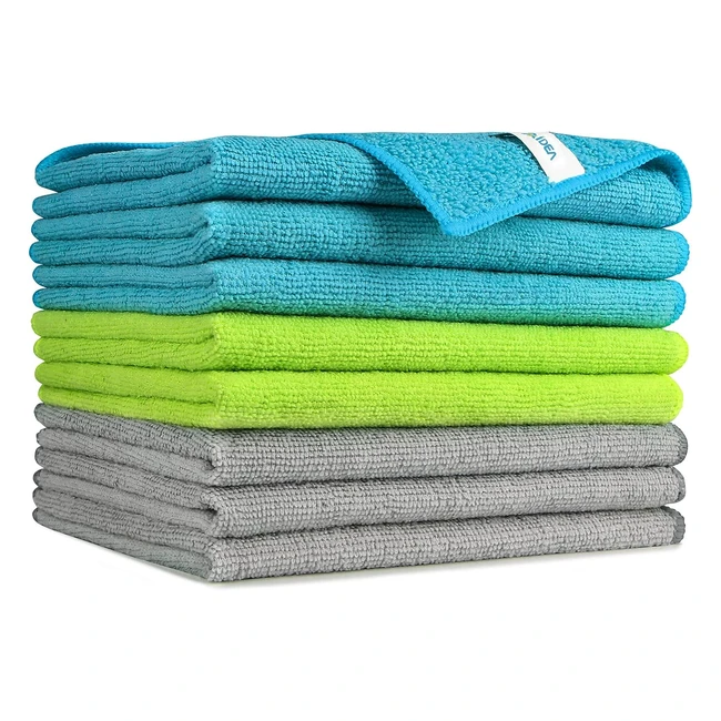 Aidea Microfibre Cleaning Cloths Pack of 8 - Lint Free, Streak Free, Washable Cloth for House, Kitchen, Car - 30x40cm