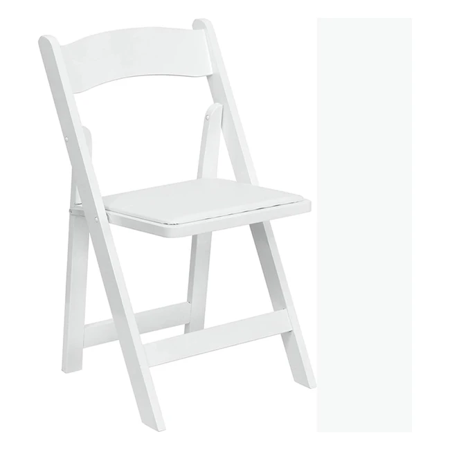 Flash Furniture 4 Pack Hercules Series White Wood Folding Chair  Vinyl Padded S