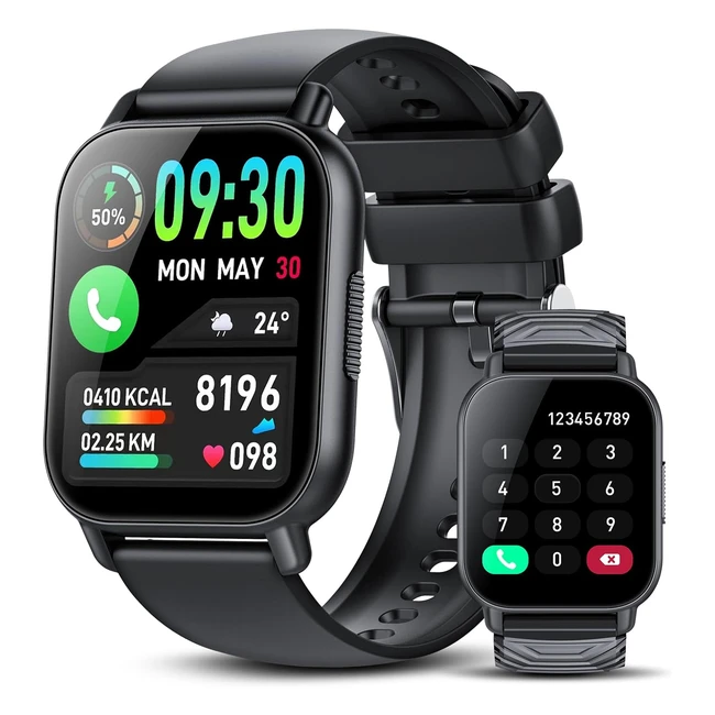 Weurghy Smartwatch für Männer und Frauen, 185 Zoll Touchscreen, Herzfrequenzmesser, Schlafüberwachung, Schrittzähler, 112 Sportmodi, IP68 Wasserdichte Sportuhr