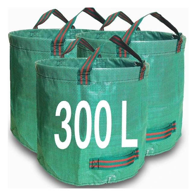 Zucklight Heavy Duty Garden Waste Bags 300L - 3 Sacks Builders Bags - Reusable - Industrial Fabric and Handles