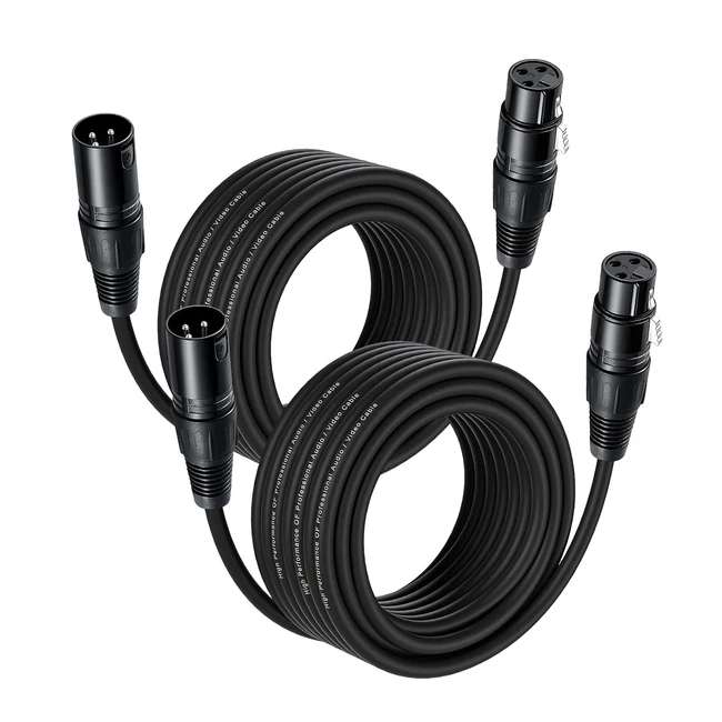 Câble XLR 10m 2 paquet - Compatible Microphone, Enceinte, Caméra, Table de Mixage - Qualité Sonore Non Perturbée