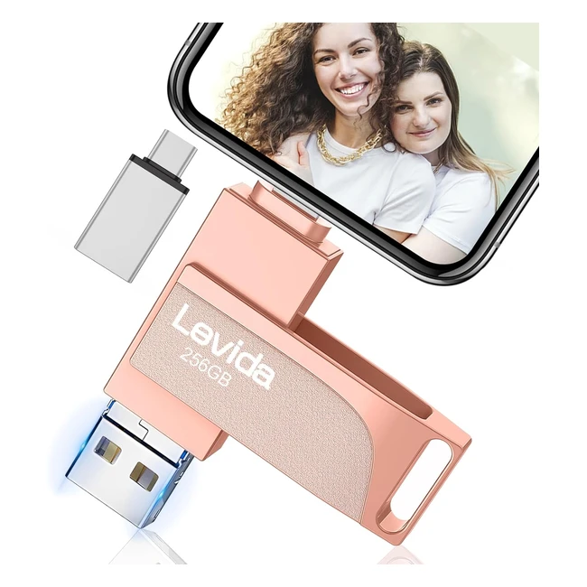 Cle USB Levida 256 Go - Sauvegarde automatique de photos - Design rotatif