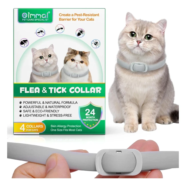 Soft  Comfortable Flea Tick Collar for Cats - 24 Months Protection - Waterproof