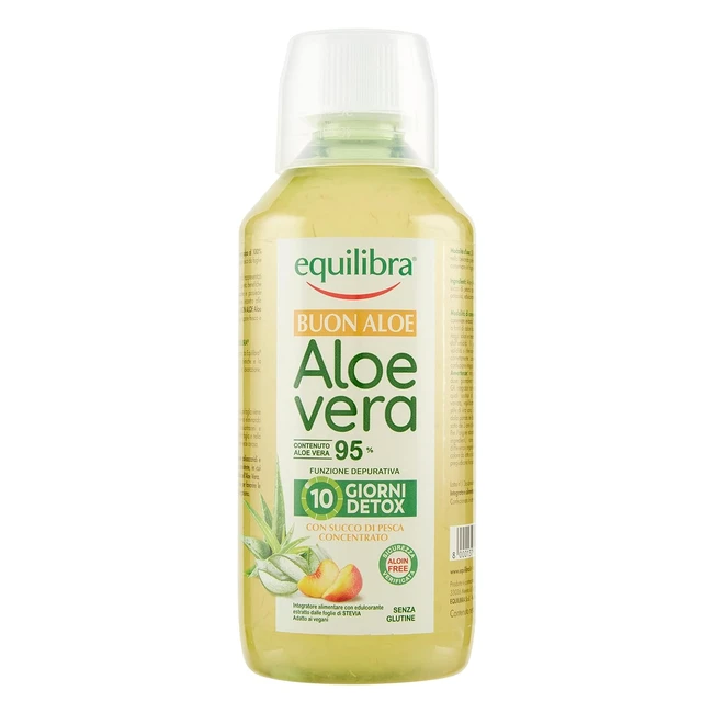Equilibra Integratori Alimentari Aloe Vera 95 - Detox Pura Polpa con Succo di Pe