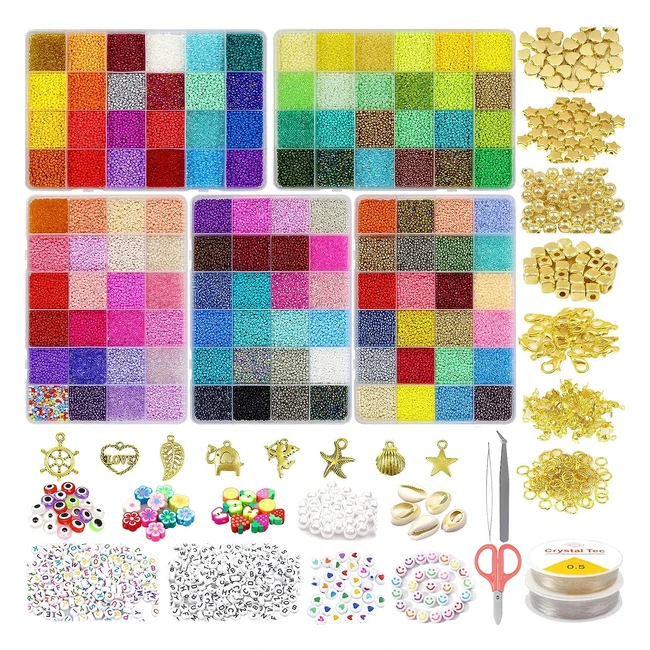 Kit de perles pour bracelet - 120 couleurs - 60693 pices - Perles de rocaille 
