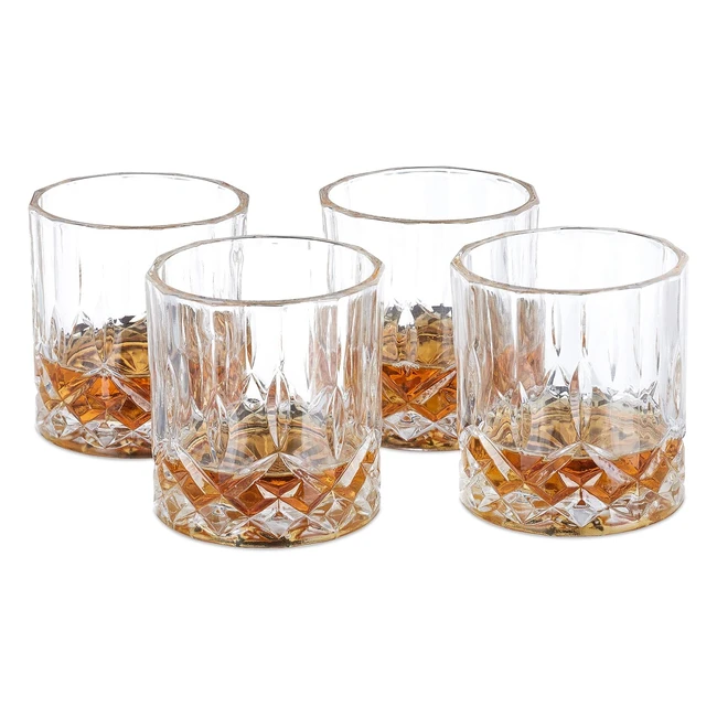 Set de 4 Vasos de Whisky 200 ml - Diseo Elegante - Transparente