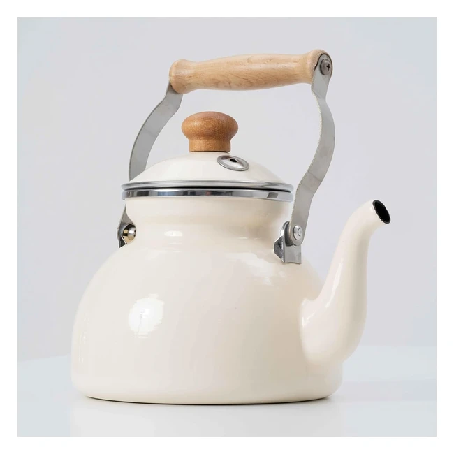 English Home Turkish Teapot 24L Induction Hob Kettle - Vintage Cream