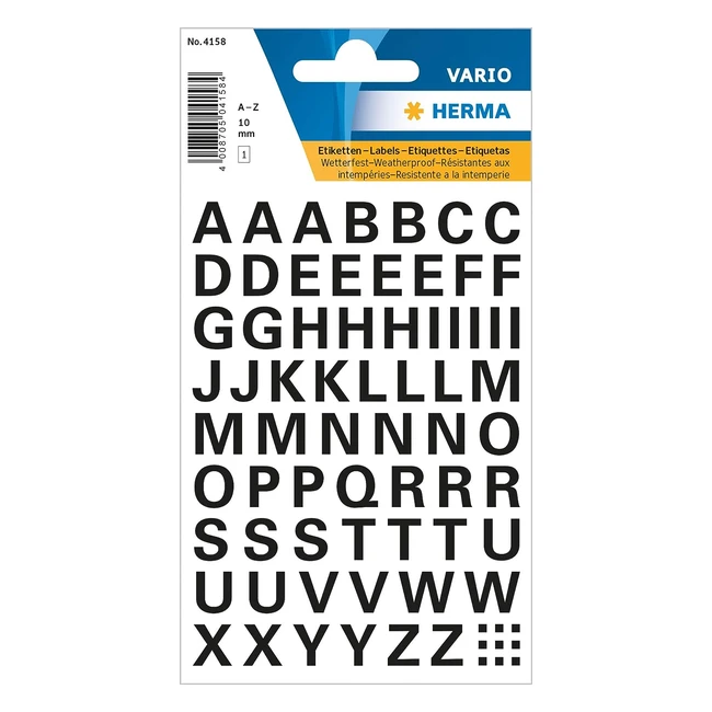 Letras transferibles a z 10 mm negro Herma - Etiquetas multiusos de alta calidad