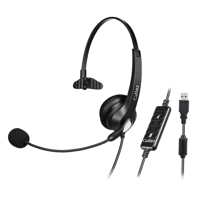 USB Headset with Microphone  Noise Cancelling  Crystal Clear Calls