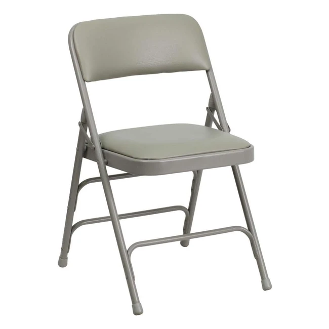 Flash Furniture Padded Folding Chair - Steel Gray VinylGray Frame - Set of 4