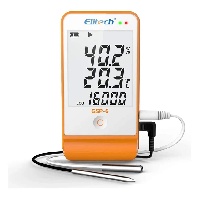 Enregistreur de données de température et d'humidité Elitech GSP6 - 16000 points - Chaine de froid - Lot de 10