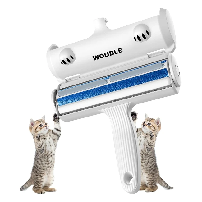 Wouble Pet Hair Remover Roller - Reusable Dog Cat Hair Removal Brush - Self Clea
