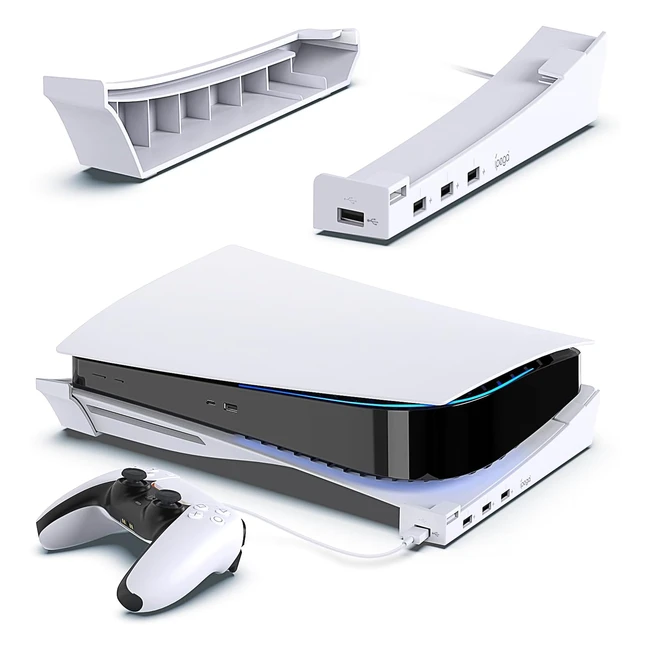 Support horizontal PS5 avec port USB étendu - Base de support pour accessoires PlayStation 5