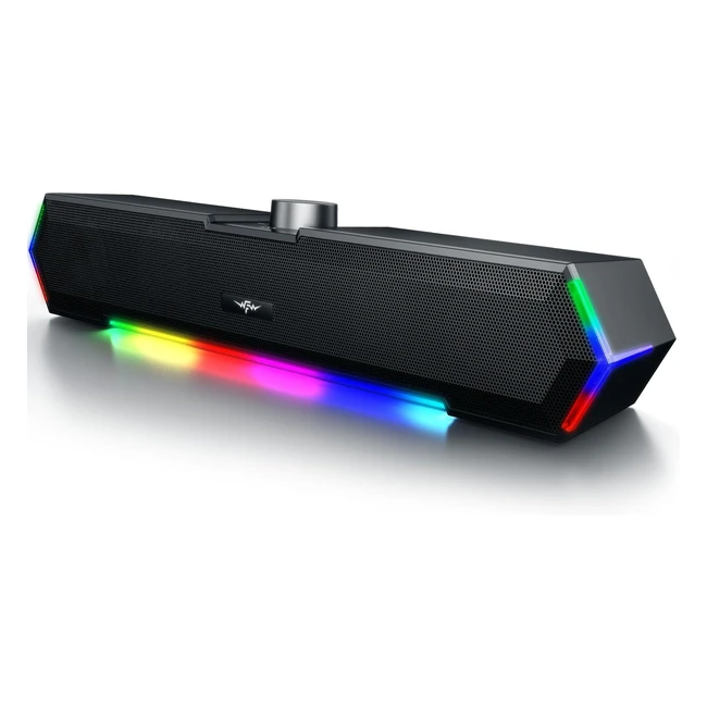 Bazivve V30 PC Speakers - Portable RGB Gaming Speaker - 12W - USB Powered - Volume Control