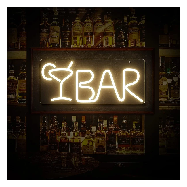 Mede Bar Sign Decor for Home Bar - USB Powered Dimming Neon Signs - LED Neon Lights for Pub Club - Warm White - 16x7