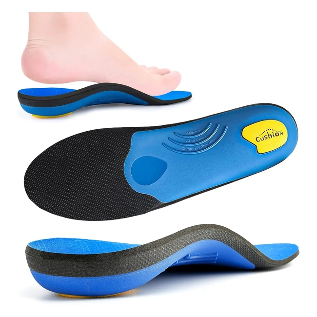 Strong Arch Support Insole - Relieve Foot Fatigue, Heel Soreness - Unisex - UK 13 - Size 12.2cm - Blue