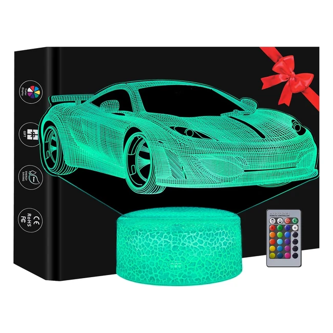 Dreamoon Car Shape Night Light - 16 Colors - Remote Control - Creative Car Fans Birthday Gift