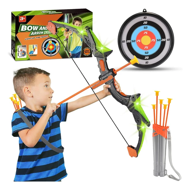 Veopoko Outdoor Toys for 5-9 Year Olds - Bow and Arrow Set for Kids - Age 3-12 - Boy and Girl Gifts - Archery Set - Kid Garden Toy