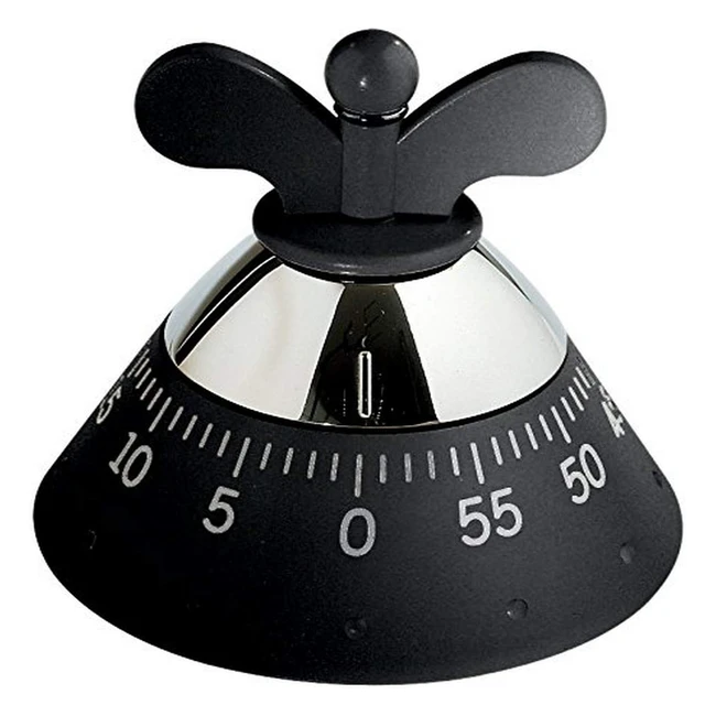 Alessi Kitchen Timer A09 B - Mechanical Timer Thermoplastic Black