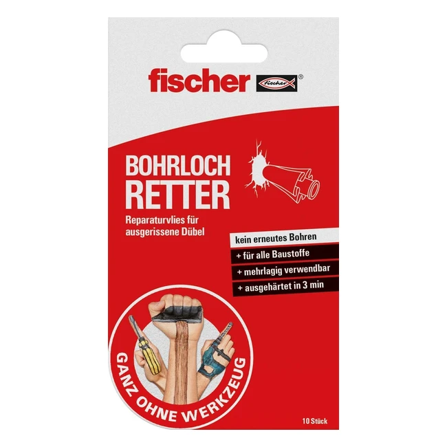 Fischer Bohrloch-Retter Reparaturvlies fr gerissene Dbel Reparatur gerissene
