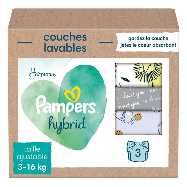 Pampers Harmonie Hybrid - Couches lavables 3 couches - Protge la peau sensible