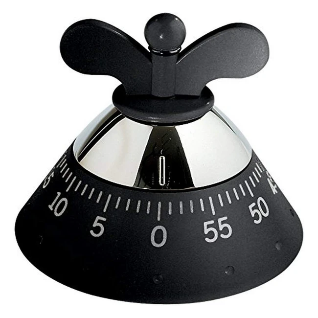 Timer da cucina Alessi A09-B - Design con movimento meccanico - Nero