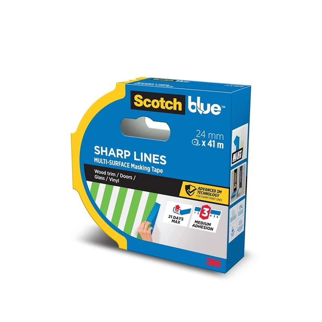 ScotchBlue Sharp Lines Advanced Masking Tape 24mm x 41m - Supersharp Paint Lines