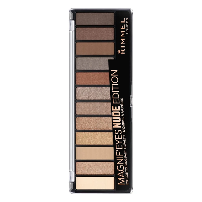 Rimmel Magnifeyes Nude Edition Eyeshadow Palette - 12 Shades, Cream - Longlasting & Velvety Formula